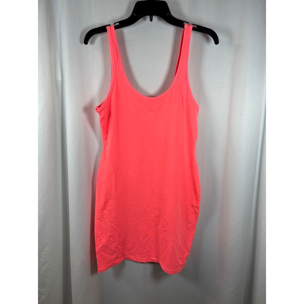 PINK Victoria's Secret Neon Pink Bodycon Mini Dress Scoop Neck Sleeveless Large